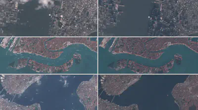Venise sans les bateaux. [Cnes.fr](https://spacegate.cnes.fr/fr/covid-19-venise-sans-les-bateaux). 6 mai 2020.